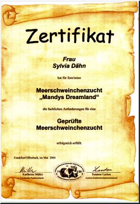 Urkunde für bestandene Prüfung beim MFD